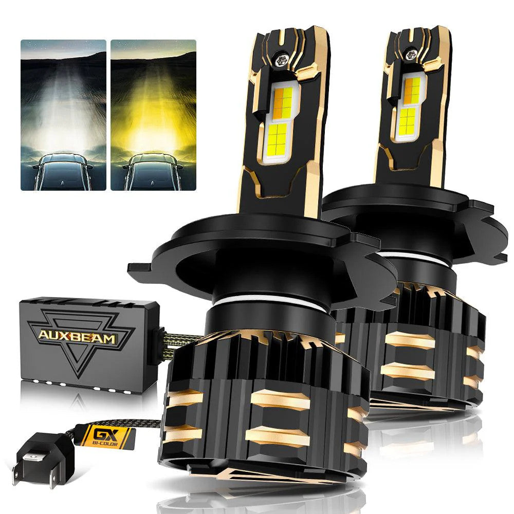 H4 HIGH POWER & BRIGHTNESS GX BI-COLOR SERIES 25000LM 110W LED HEADLIGHT BULBS - SLBSTORE