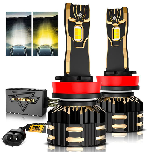 H11/H9/H8/H16JP LED BULB FOG LIGHTS/LOW BEAM LIGHTS 110W 25000LM GX BI-COLOR SERIES HIGH POWER & BRIGHTNESS DUAL COLOR SWITCHBACK | 2 BULBS - SLBSTORE
