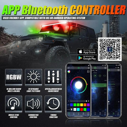 Auxbeam 42 Inch V - PRO Series Straight RGBW Color Changing Off Road Led Light Bar - SLBSTORE