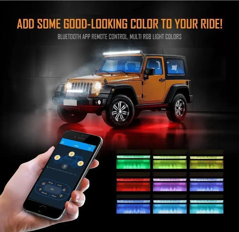 Auxbeam 22 Inch V - Series Curved RGBW Color Changing Off Road Led Light Bar - SLBSTORE