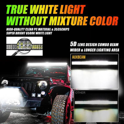 Auxbeam 42 Inch V - PRO Series Straight RGBW Color Changing Off Road Led Light Bar - SLBSTORE