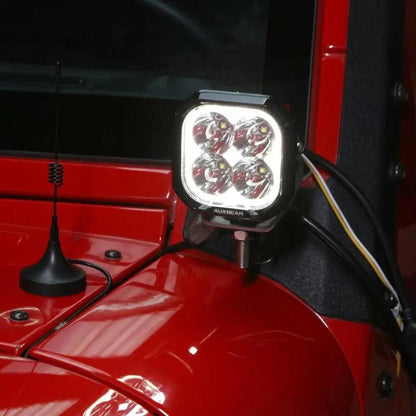 AUXBEAM 3" 100W DRL LED Pod Lights SPOT Beam With White DRL & Amber Turn Signal - SLBSTORE