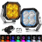 AUXBEAM 3" 116W RGB LED Pod Lights SPOT Beam 8 Color Lights Color Play 12960 LM - SLBSTORE