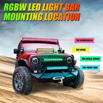 Auxbeam 42 Inch V - PRO Series Straight RGBW Color Changing Off Road Led Light Bar - SLBSTORE