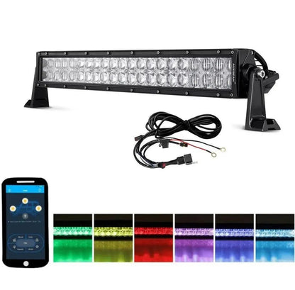 Auxbeam 22 Inch V - Series Curved RGBW Color Changing Off Road Led Light Bar - SLBSTORE