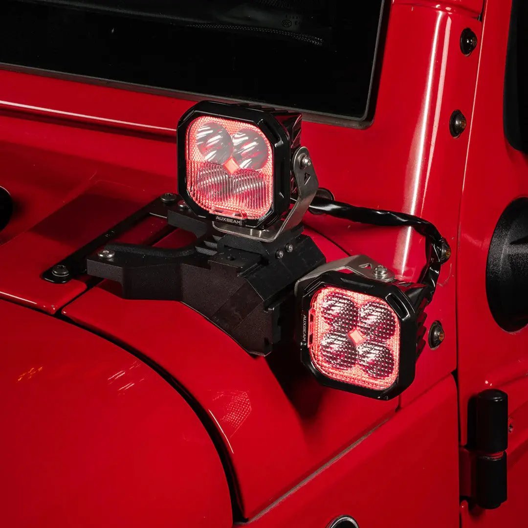 AUXBEAM 3" 116W RGB LED Pod Lights COMBO Beam 8 Color Lights Color Play 12960LM - SLBSTORE