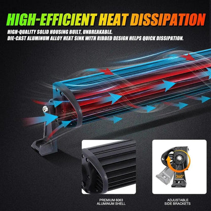 Auxbeam 42 Inch V - PRO Series Straight RGBW Color Changing Off Road Led Light Bar - SLBSTORE