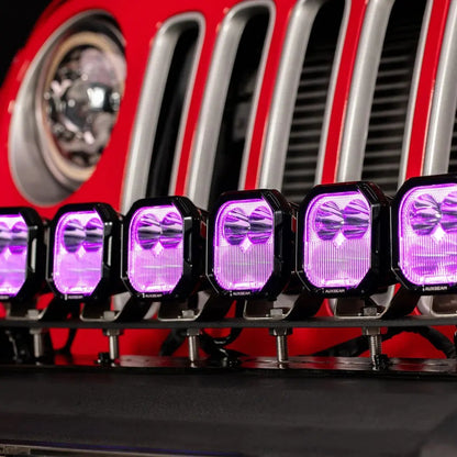 AUXBEAM 3" 116W RGB LED Pod Lights COMBO Beam 8 Color Lights Color Play 12960LM - SLBSTORE