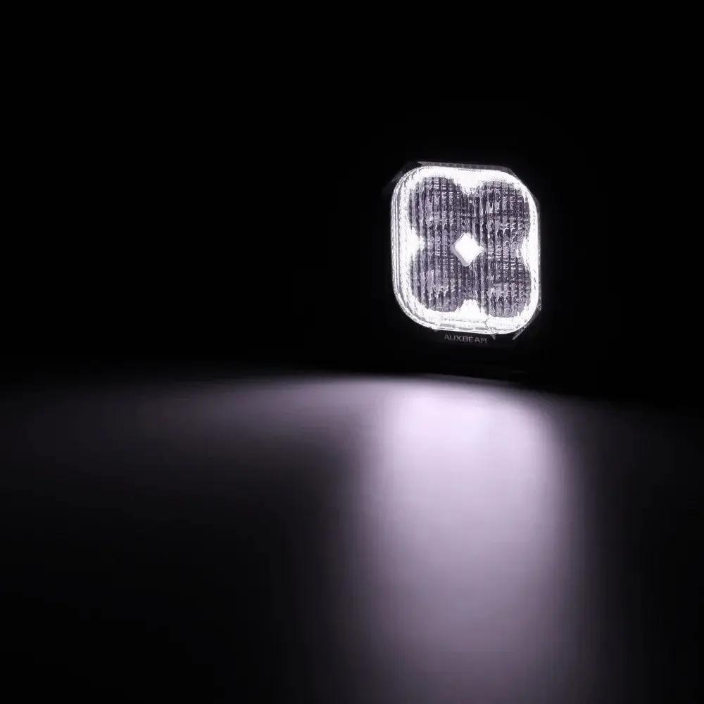 AUXBEAM 3" 116W RGB LED Pod Lights FLOOD Beam 8 Color Lights Color Play 12960 LM - SLBSTORE