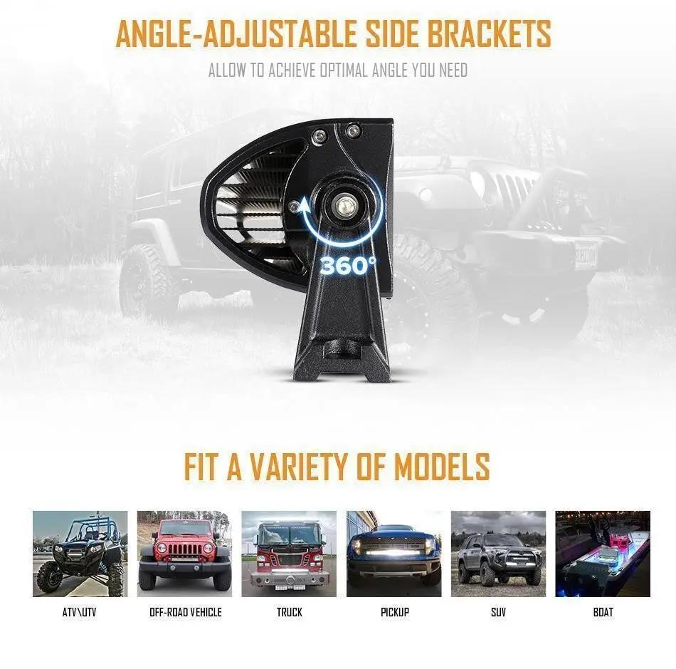 Auxbeam 22 Inch V - Series Curved RGBW Color Changing Off Road Led Light Bar - SLBSTORE