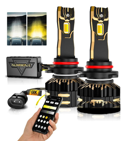 AUXBEAM GX BI - COLOR SMART Serie 25000LM 110W LED Headlight Bulbs App Control NEW - SLBSTORE
