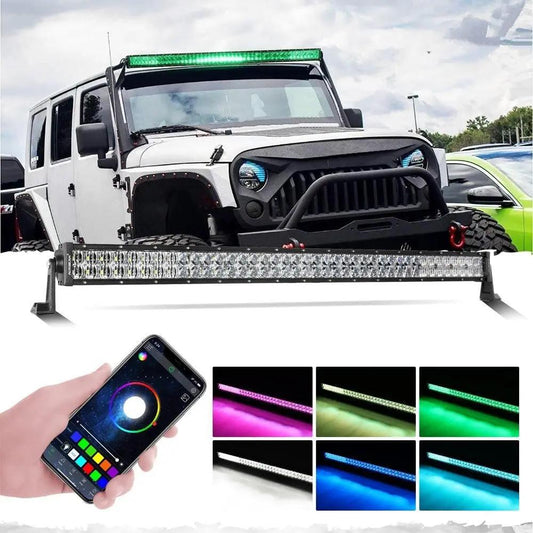 Auxbeam 42 Inch V - PRO Series Straight RGBW Color Changing Off Road Led Light Bar - SLBSTORE