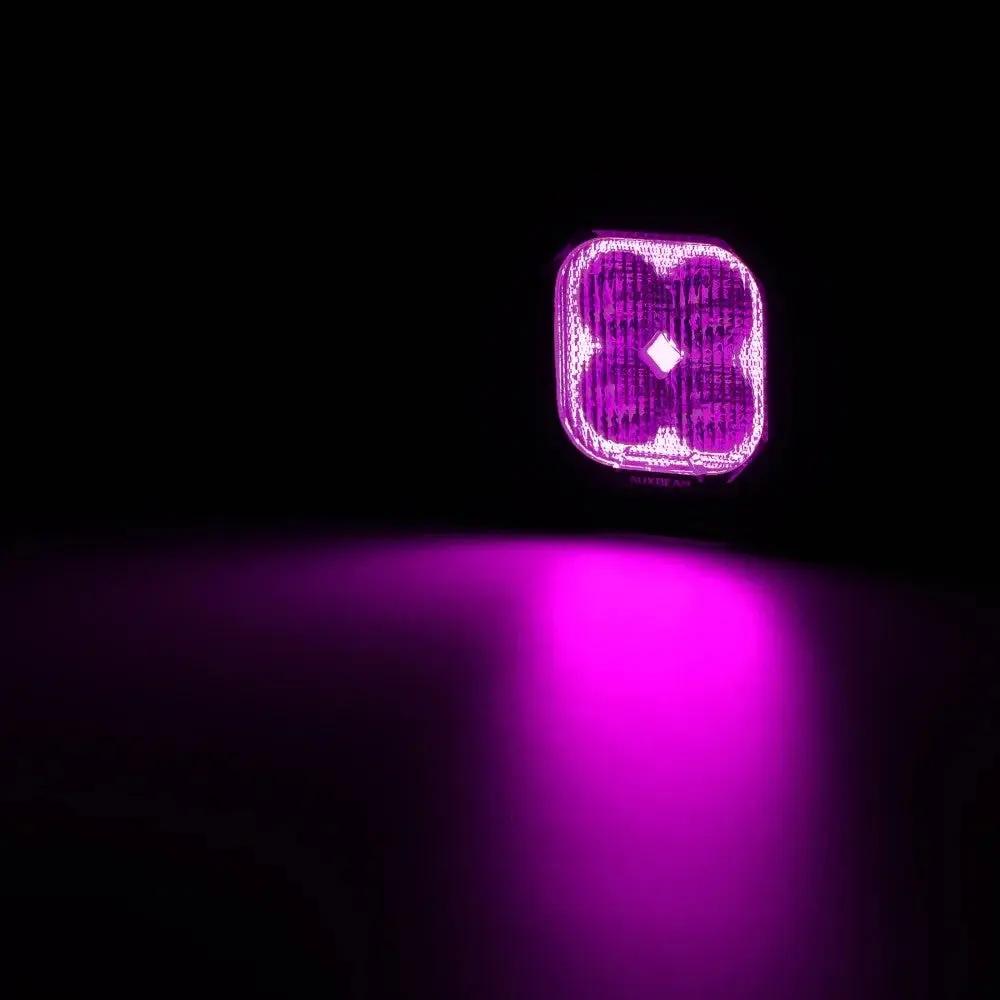 AUXBEAM 3" 116W RGB LED Pod Lights FLOOD Beam 8 Color Lights Color Play 12960 LM - SLBSTORE